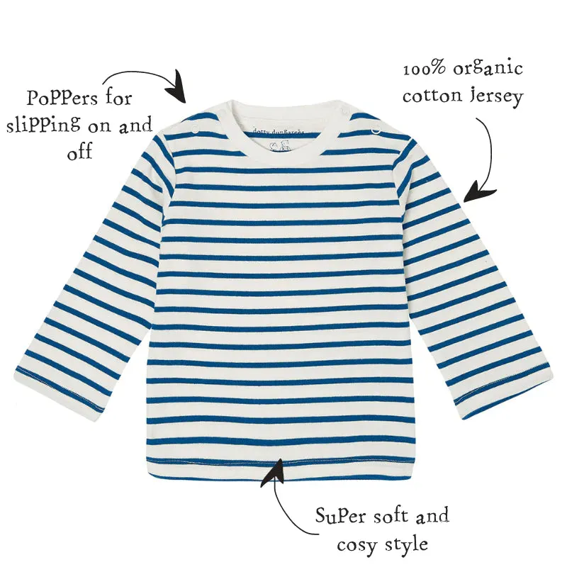Nordic Blue Breton Stripe Top