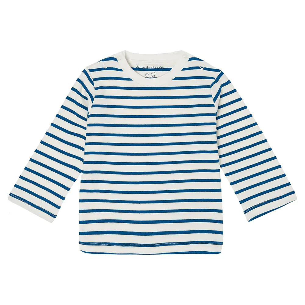 Nordic Blue Breton Stripe Top