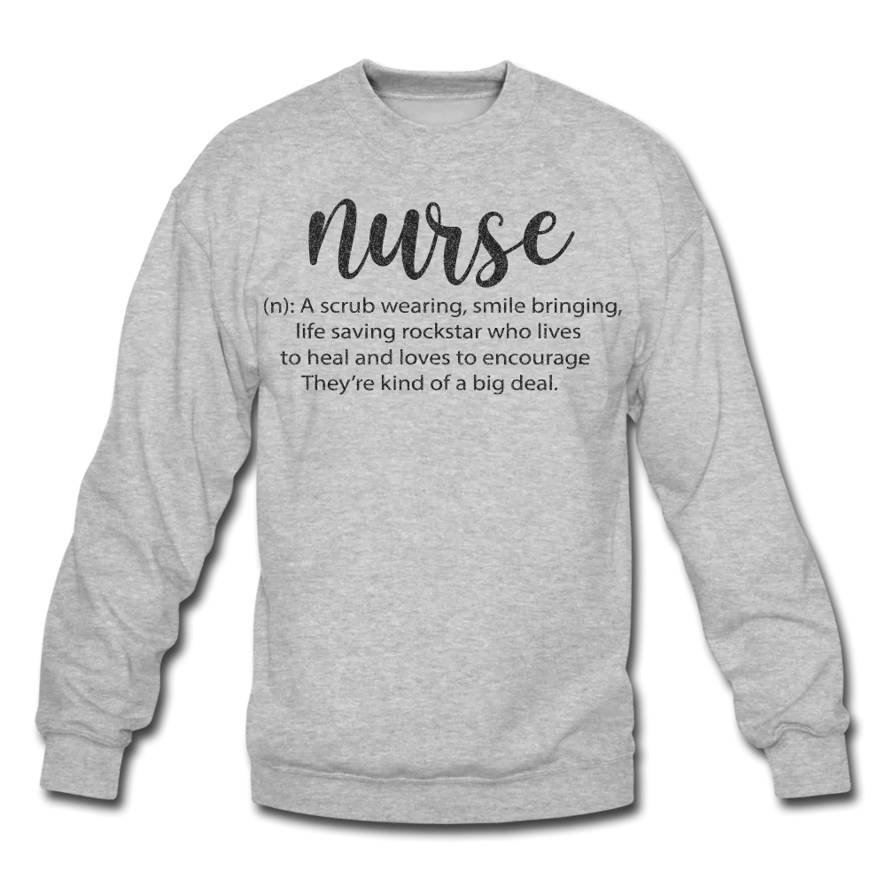 Nurse Definition Black Glitter Crewneck Sweatshirt