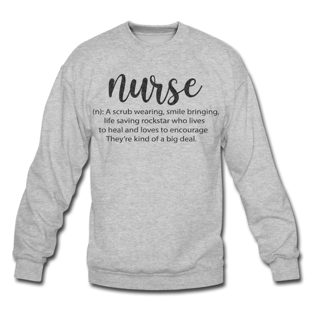 Nurse Definition Black Glitter Crewneck Sweatshirt