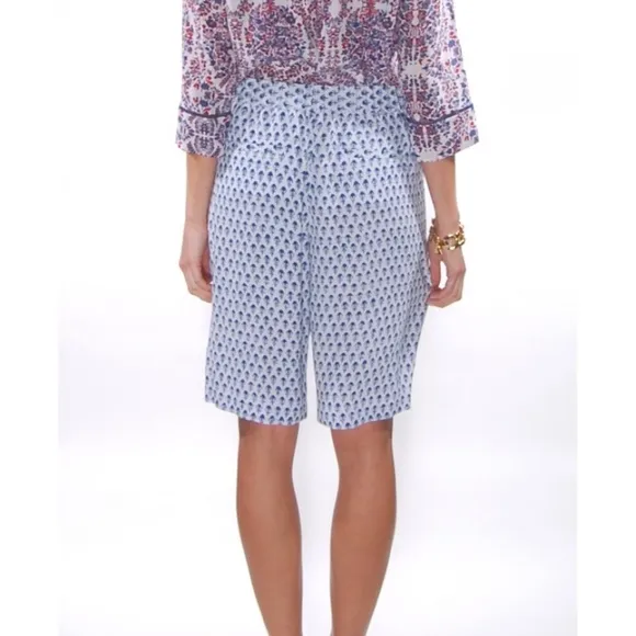 NWT $250 Rebecca‎ Taylor Ditsy Tulip Print Shorts in Admiral Blue [SZ 8 ]