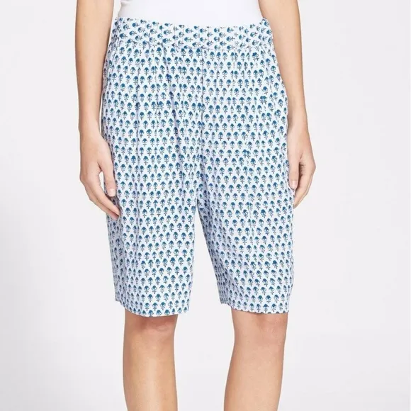 NWT $250 Rebecca‎ Taylor Ditsy Tulip Print Shorts in Admiral Blue [SZ 8 ]