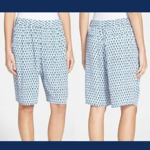 NWT $250 Rebecca‎ Taylor Ditsy Tulip Print Shorts in Admiral Blue [SZ 8 ]