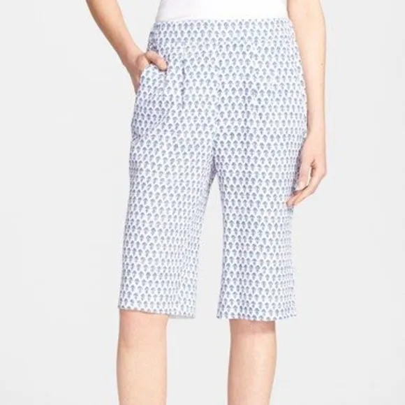 NWT $250 Rebecca‎ Taylor Ditsy Tulip Print Shorts in Admiral Blue [SZ 8 ]