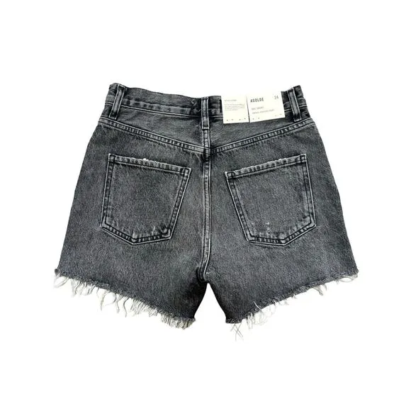 NWT! AGOLDE Dee Vintage High Rise Denim Shorts in Moxy Black