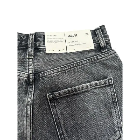 NWT! AGOLDE Dee Vintage High Rise Denim Shorts in Moxy Black