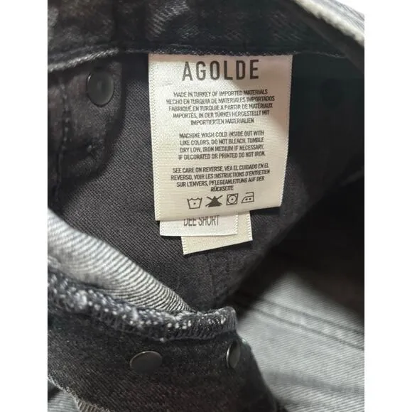 NWT! AGOLDE Dee Vintage High Rise Denim Shorts in Moxy Black