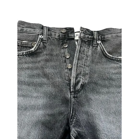 NWT! AGOLDE Dee Vintage High Rise Denim Shorts in Moxy Black