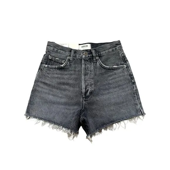 NWT! AGOLDE Dee Vintage High Rise Denim Shorts in Moxy Black