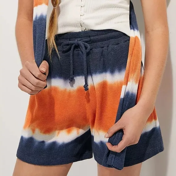 NWT Anthropologie Tie-Dye Waffle Pull-up Shorts