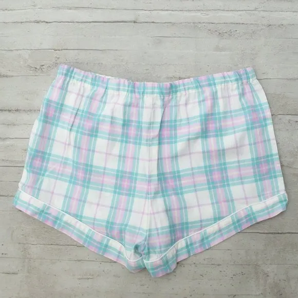 NWT J. Crew Plaid Flannel Pajama Short Set size M