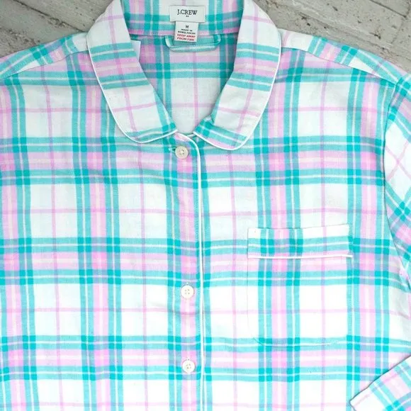 NWT J. Crew Plaid Flannel Pajama Short Set size M