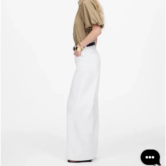 NWT Madewell Superwide-Leg Jeans: Airy Denim Edition white size 24