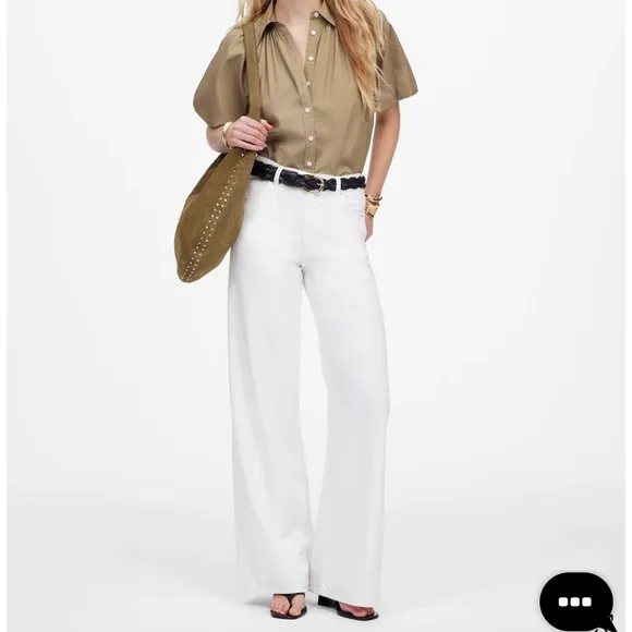 NWT Madewell Superwide-Leg Jeans: Airy Denim Edition white size 24