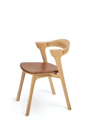 Oak Bok Dining Chair - Cognac Leather - Varnished