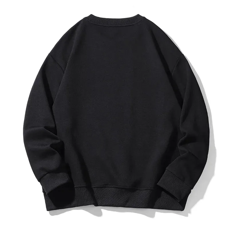 Obsidian Phoenix Luxury Harajuku O-Neck Hoodie - High-Quality Loose-Fit Men’s Pullover Sweatshirt in Sizes Up to 8XL