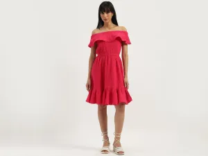 Off Shoulder Textured Dress