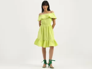 Off Shoulder Textured Dress