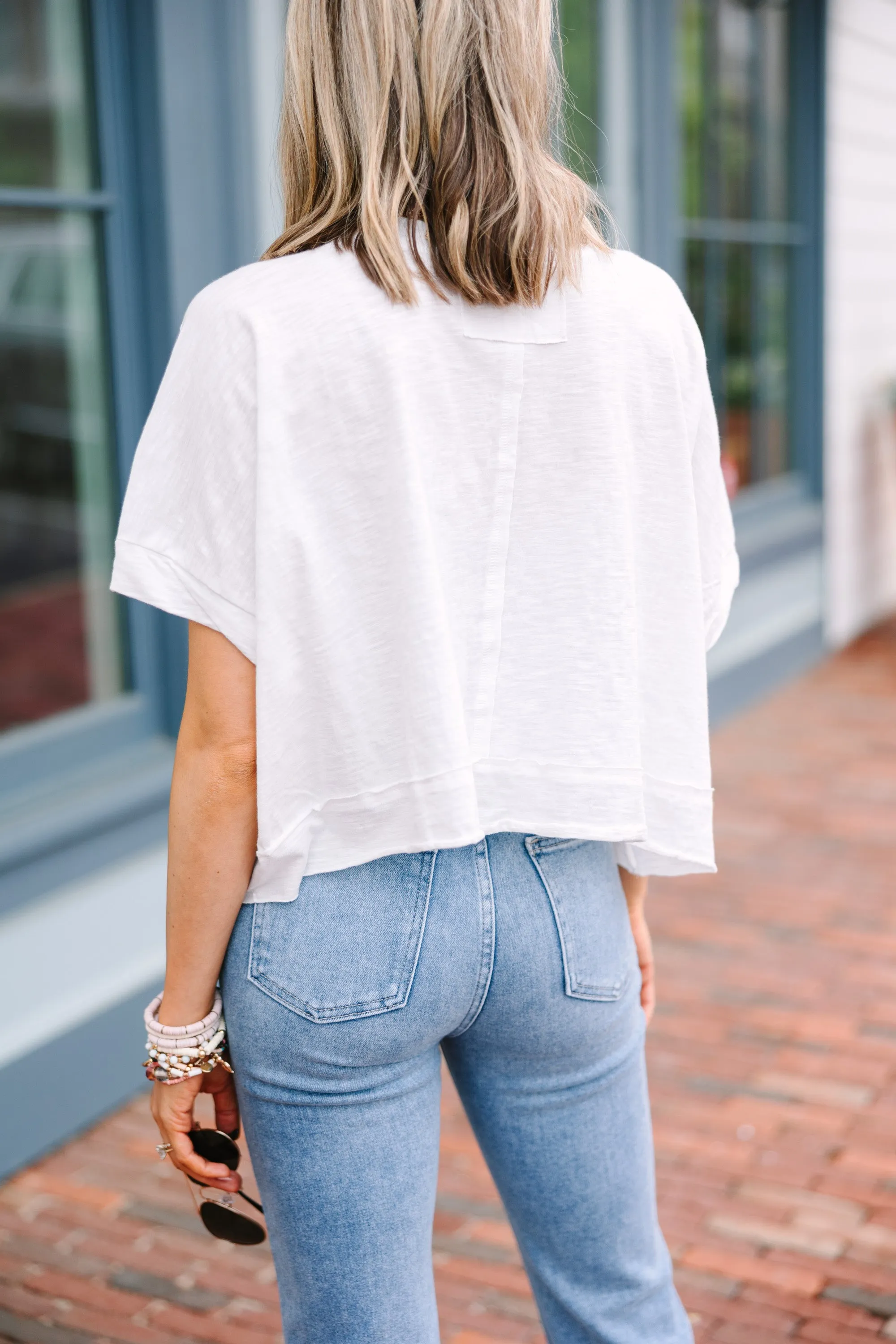 On Your Level White Boxy Tee