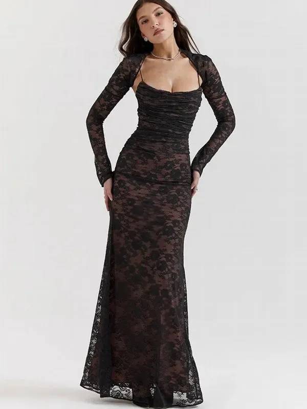Outfit Formal Tie Up Back Long Robe Party Evening Dresses