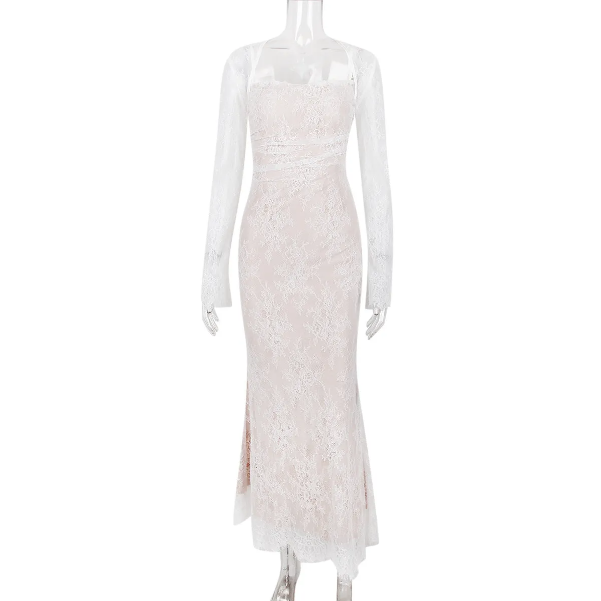 Outfit Formal Tie Up Back Long Robe Party Evening Dresses