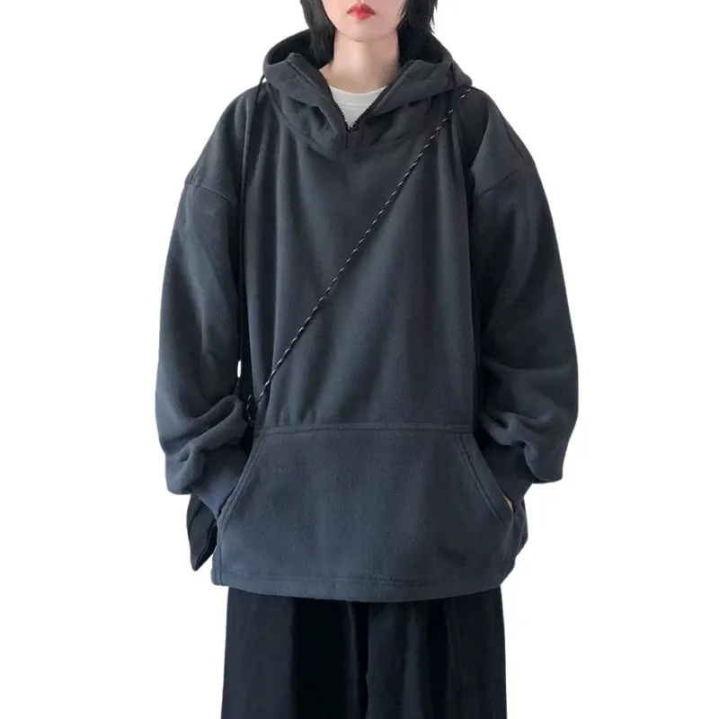Oversize Solid Color Sherpa Hoodie