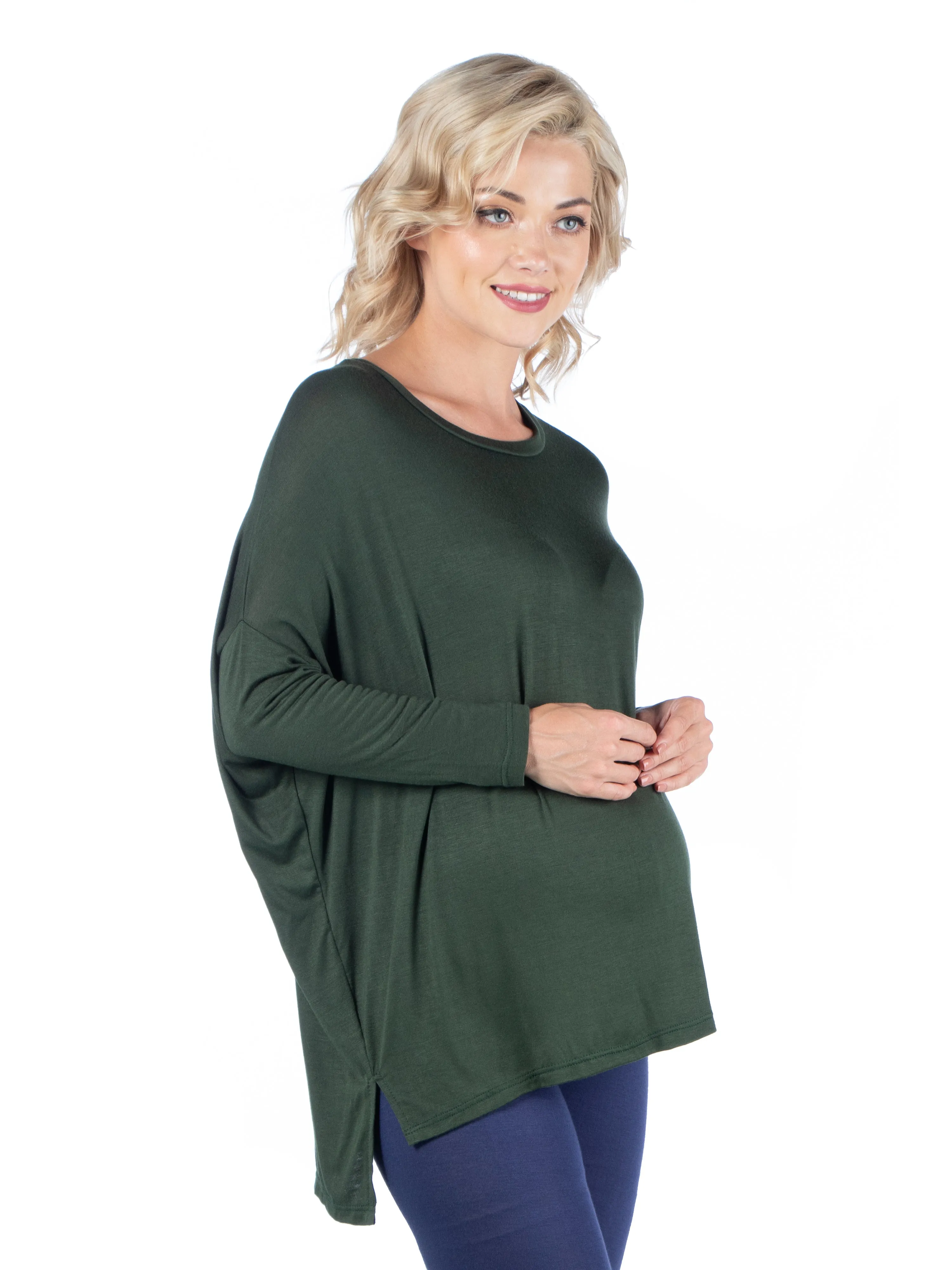 Oversized Long Sleeve Maternity Dolman Top