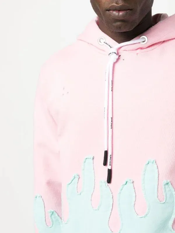 PALM ANGELS || Angels Layered Flames Drawstring Hoodie For Men