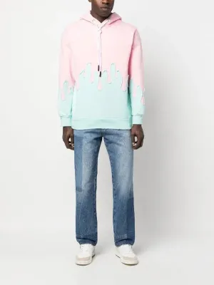 PALM ANGELS || Angels Layered Flames Drawstring Hoodie For Men