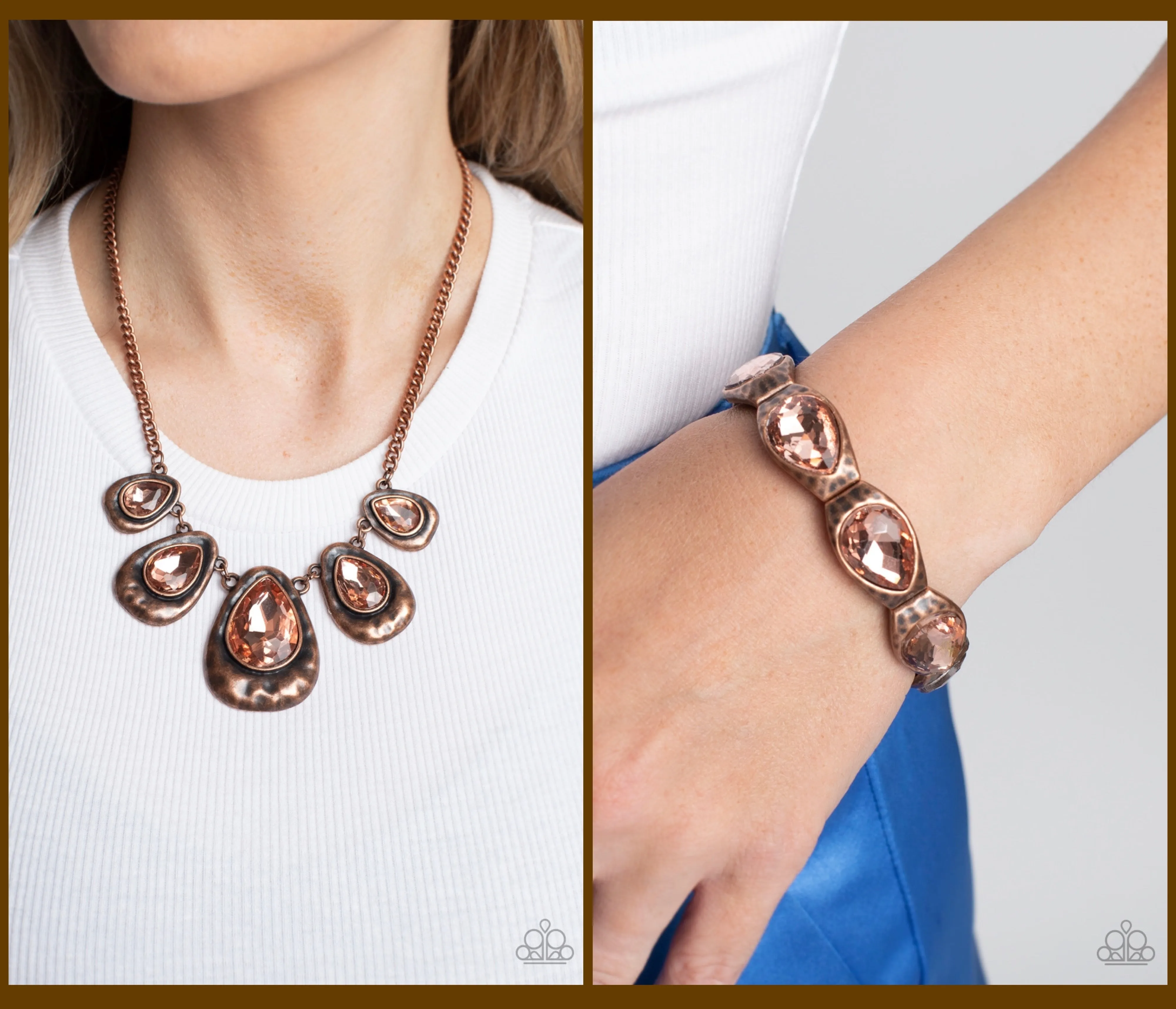 Paparazzi Formally Forged Necklace Copper & Formal Fanfare Bracelet Copper