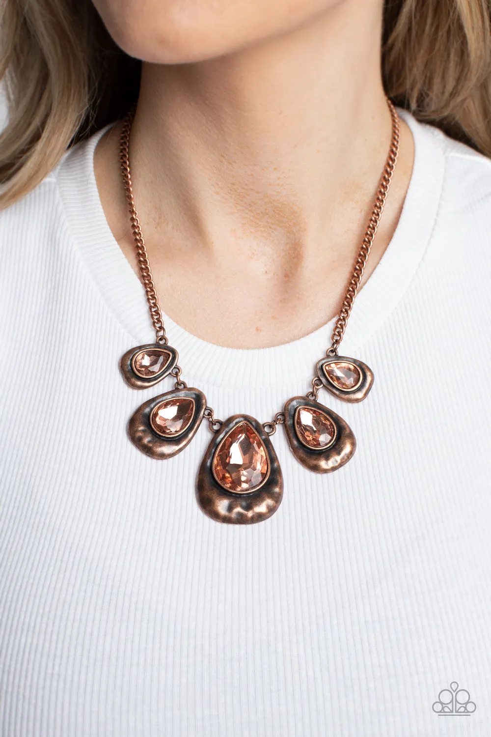 Paparazzi Formally Forged Necklace Copper & Formal Fanfare Bracelet Copper