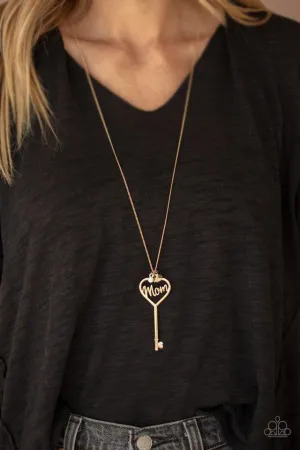 Paparazzi - The Key To Mom's Heart - Gold Necklace