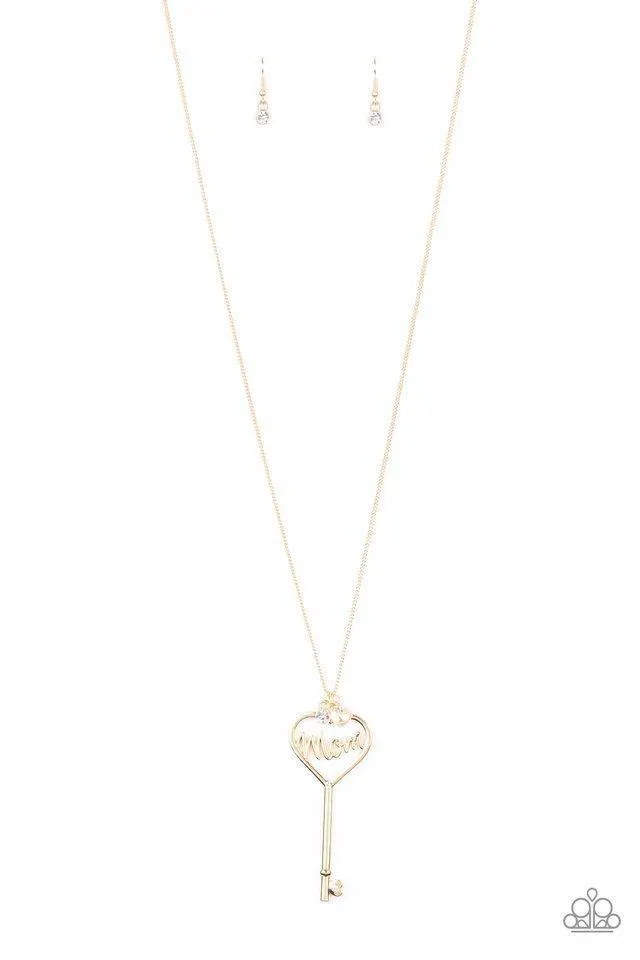 Paparazzi - The Key To Mom's Heart - Gold Necklace