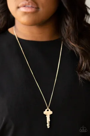 Paparazzi The Keynoter - Gold Key Necklace