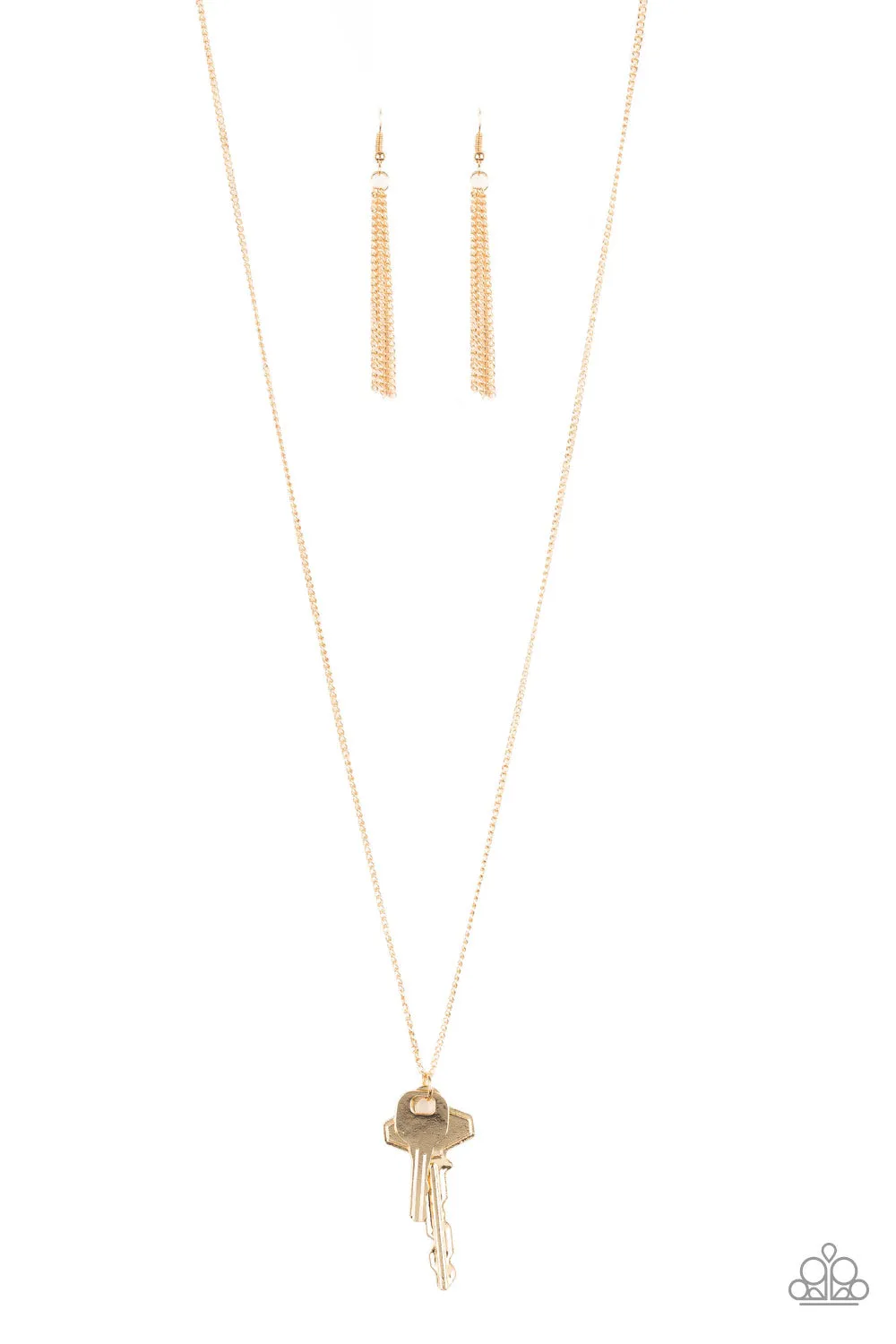Paparazzi The Keynoter - Gold Key Necklace