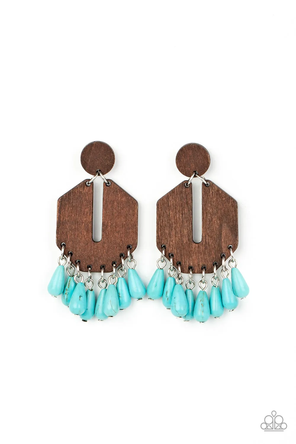 Paparazzi Western Retreat - Blue Earrings