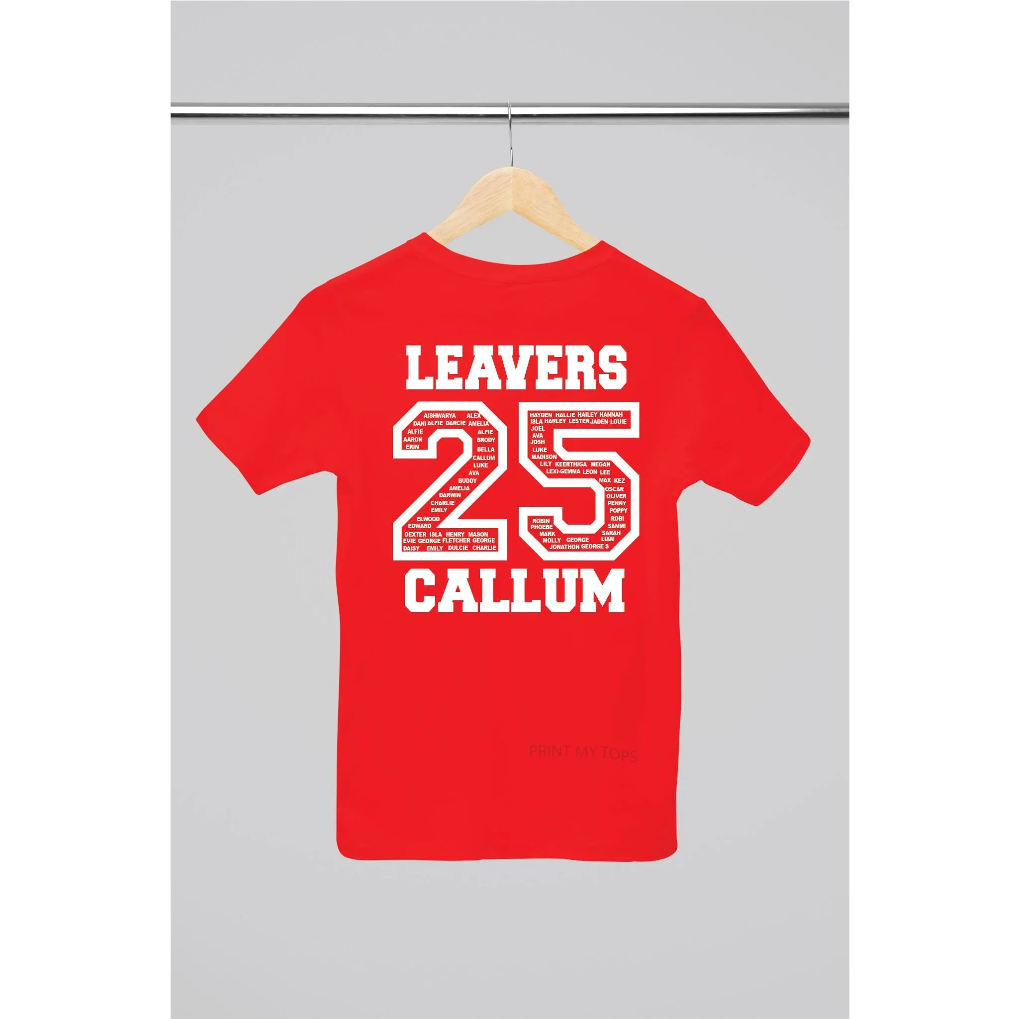 Personalised 2025  School College Leavers T-shirt Top