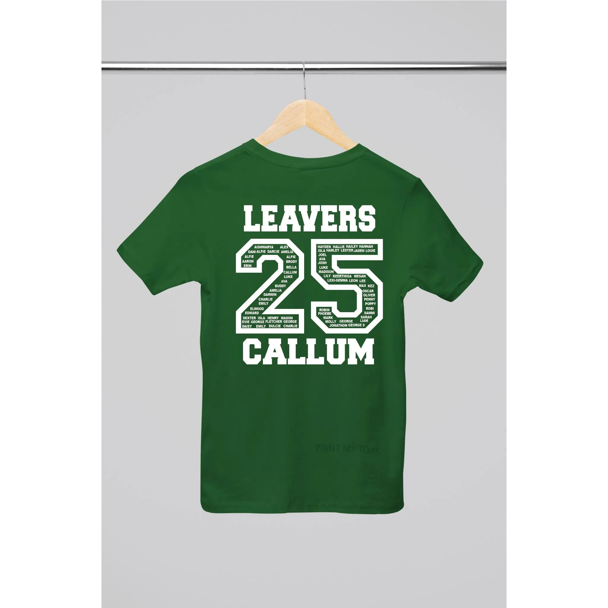 Personalised 2025  School College Leavers T-shirt Top