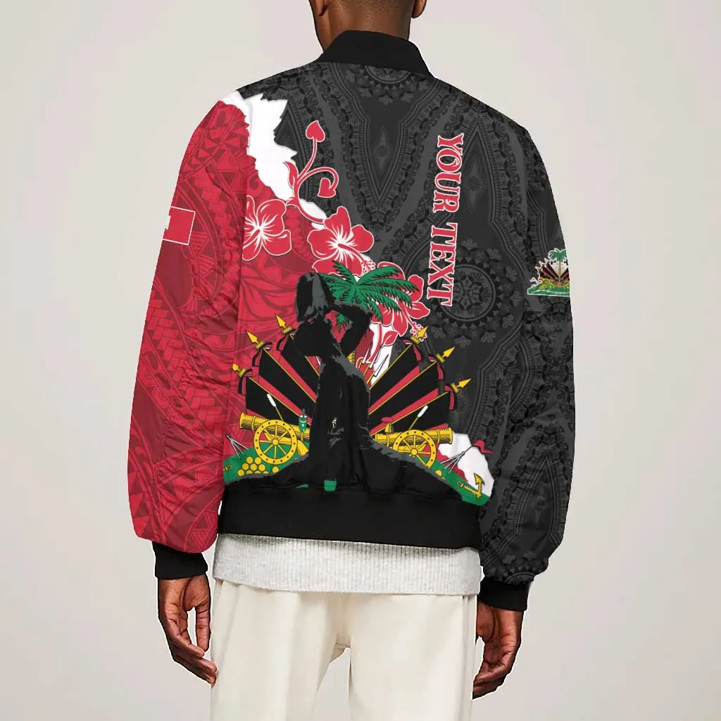 Personalised Afro Ayiti Neg Marron Bomber Jacket Dashiki Mix Polynesian Pattern LT01