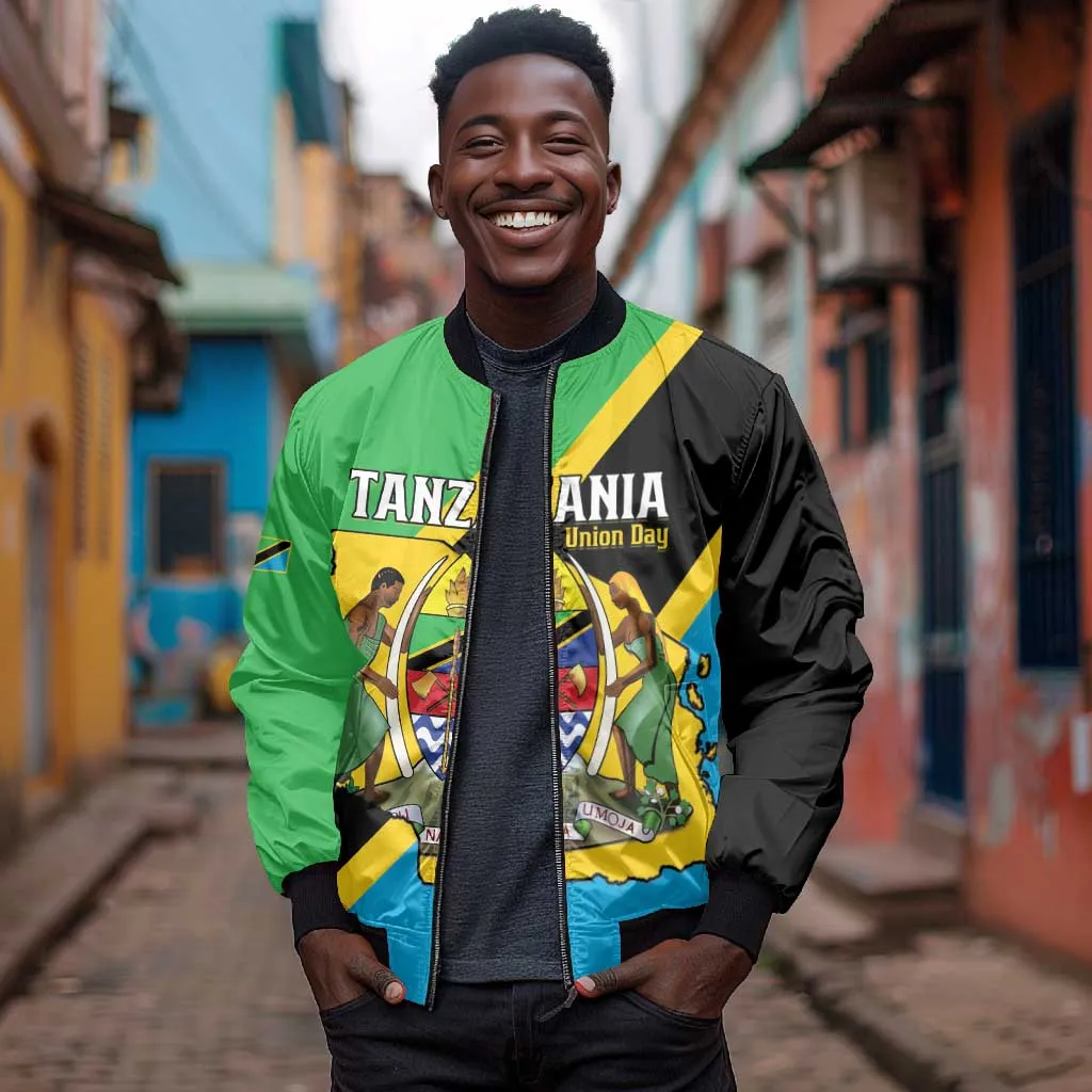 Personalised Afro Tanzania Bomber Jacket Happy Union Day LT15