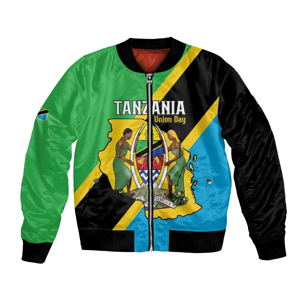 Personalised Afro Tanzania Bomber Jacket Happy Union Day LT15