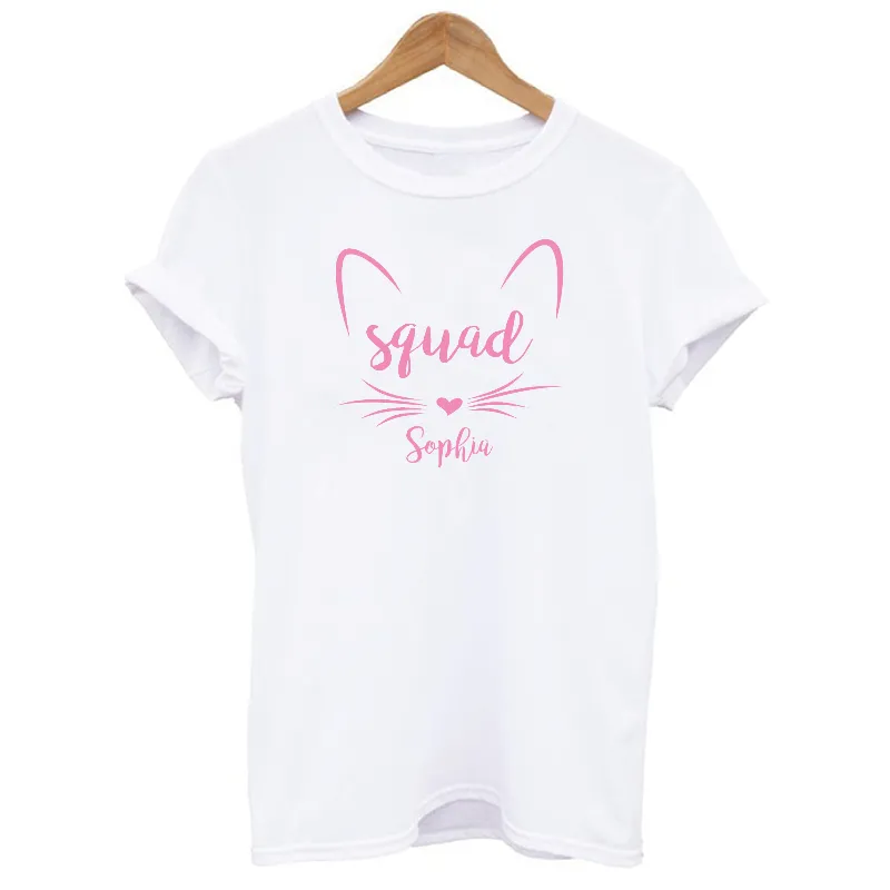 Personalised Bride and Squad Cat Design T-shirts