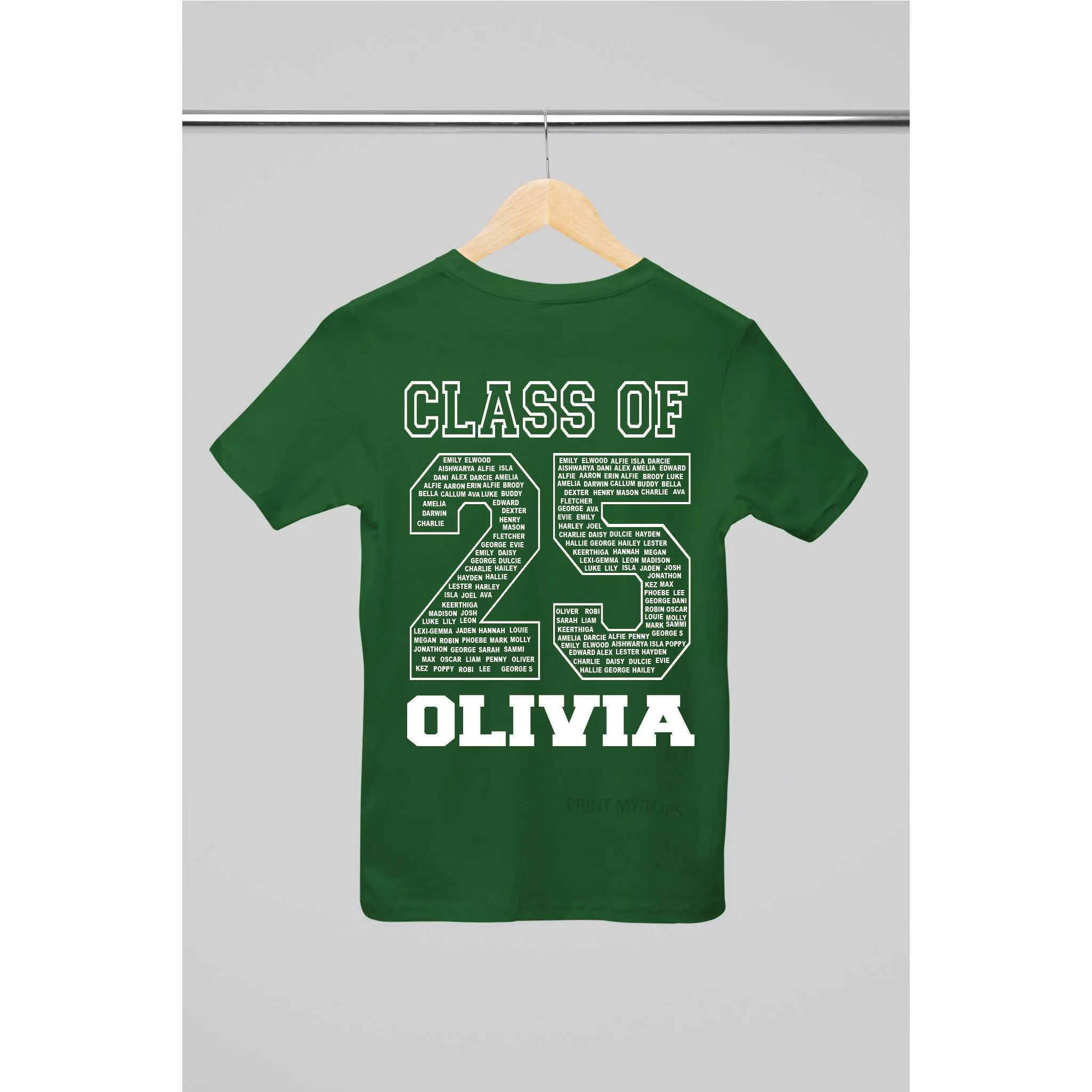 Personalised Class of 2025 Leavers T-shirt Top
