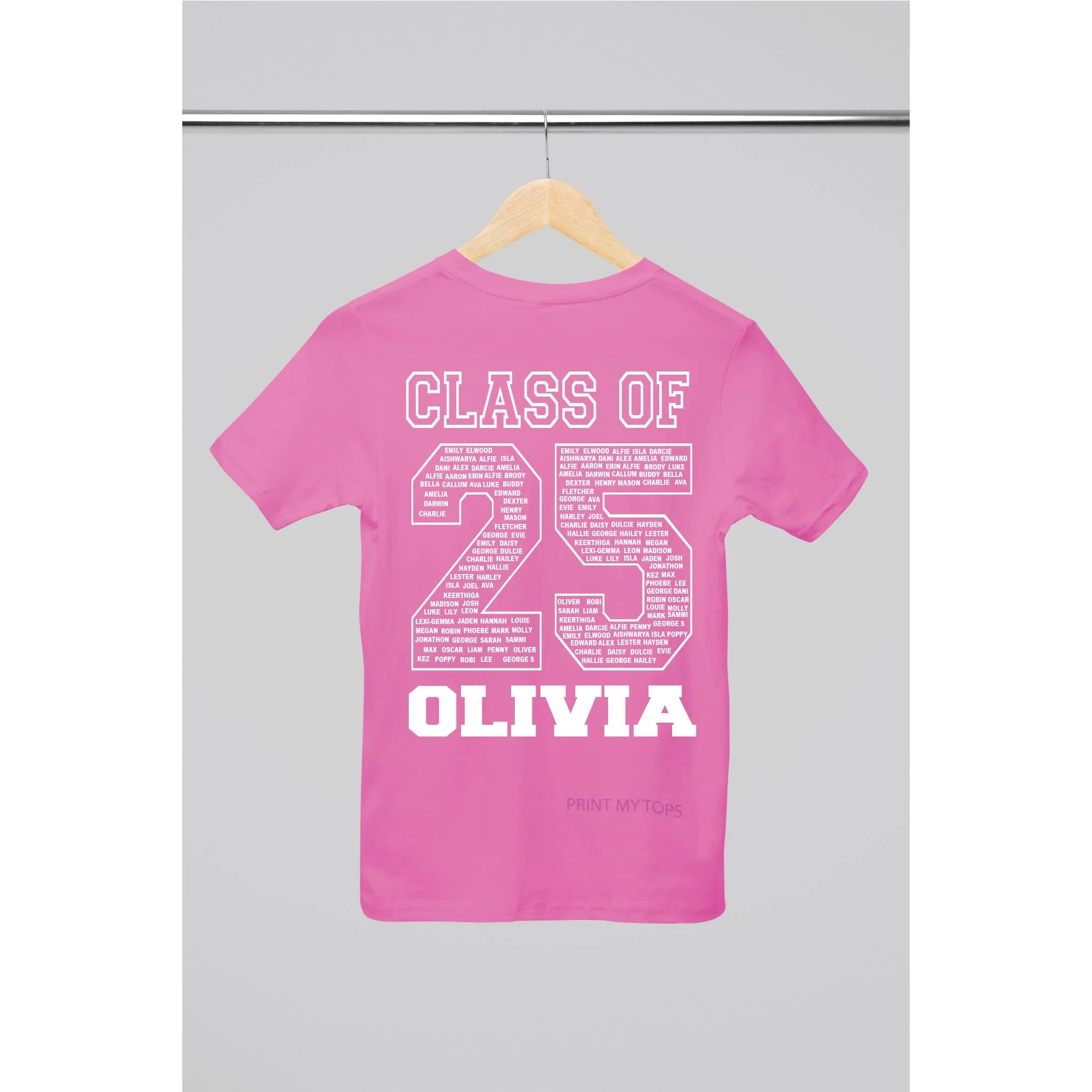Personalised Class of 2025 Leavers T-shirt Top
