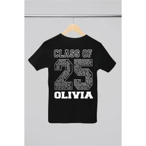 Personalised Class of 2025 Leavers T-shirt Top