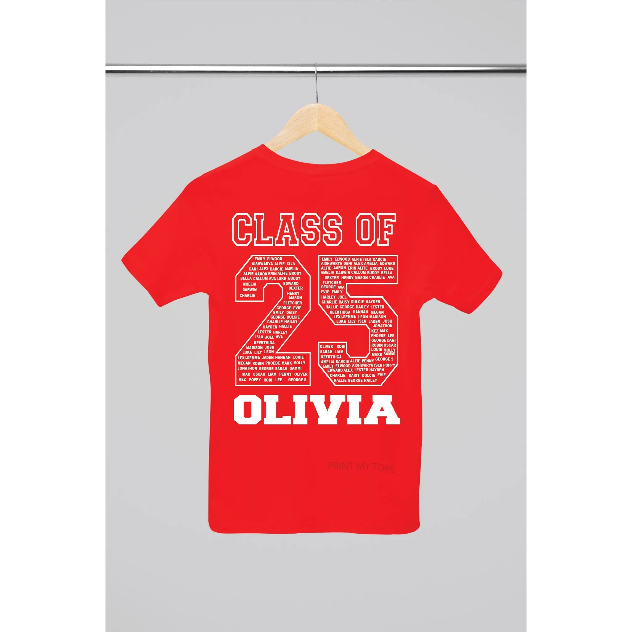 Personalised Class of 2025 Leavers T-shirt Top
