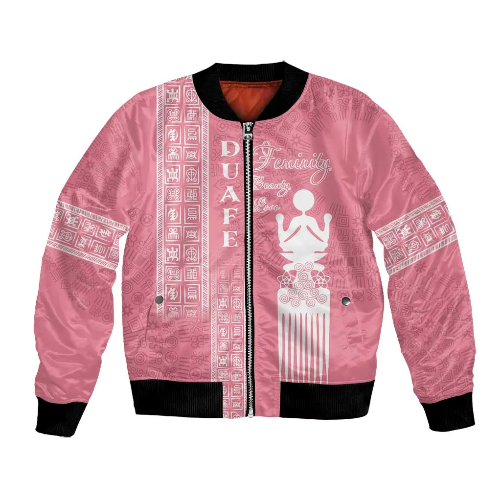 Personalized Adinkra Afro-Akan Culture Bomber Jacket Duafe - Women's Day LT7