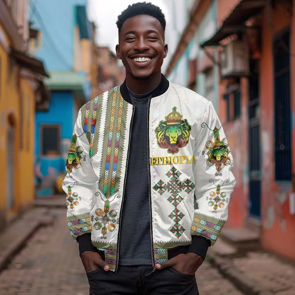 Personalized Ethiopia Lion Of Judah Bomber Jacket Tibeb Style LT9