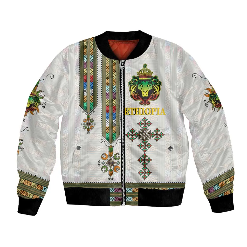 Personalized Ethiopia Lion Of Judah Bomber Jacket Tibeb Style LT9