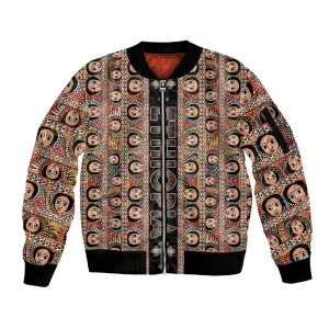 Personalized Ethiopia Sleeve Zip Bomber Jacket Ethiopian Tewahedo Angel Orthodox Black Color LT15